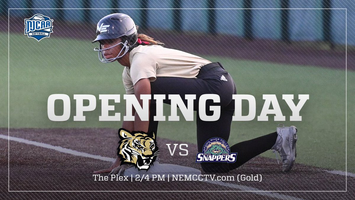 SB | Opening day is the 𝙗𝙚𝙨𝙩 𝙙𝙖𝙮!! <a href="/nemccsoftball/">NEMCCSOFTBALL</a> opens another promising season this afternoon by beginning a weekend series against a nationally ranked opponent!

🆚 <a href="/SRC_Athletics/">SRC Snappers</a>
📍 The Plex (Booneville, MS)
🕰️ 2/4 pm
📺 bit.ly/NEGoldChannel
🐯 #TigerTown