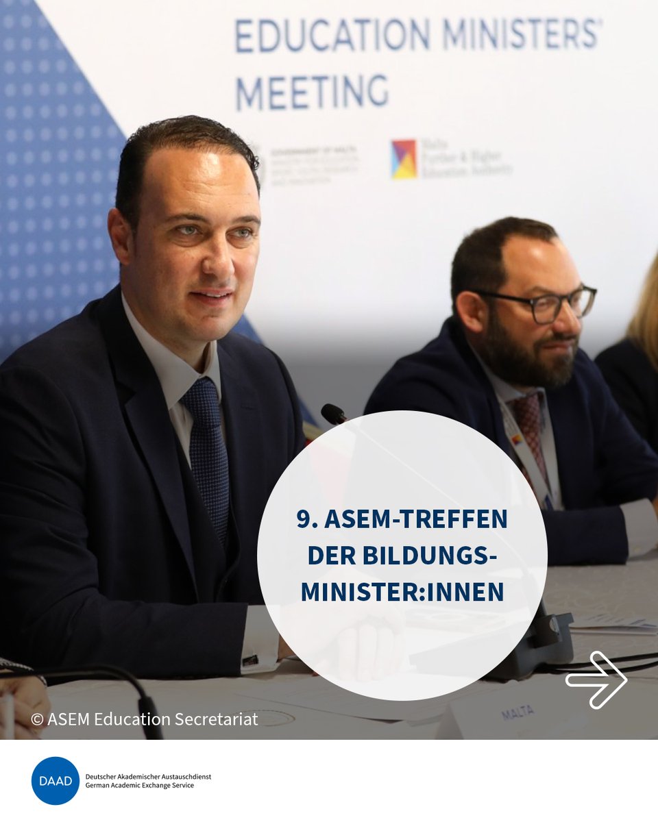 DAAD_Germany's tweet photo. Vom 24. bis 26.1. trafen sich die Bildungsminister:innen und hohe Beamte, um die Hochschulkooperation zwischen Asien und Europa zu diskutieren. Die zentralen Beschlüsse wurden in den gemeinsamen Chair’s Conclusions festgehalten: ➡️ https://t.co/ykvg8YIPqM

#ASEMEdu #DAAD https://t.co/vtQn6waHw7