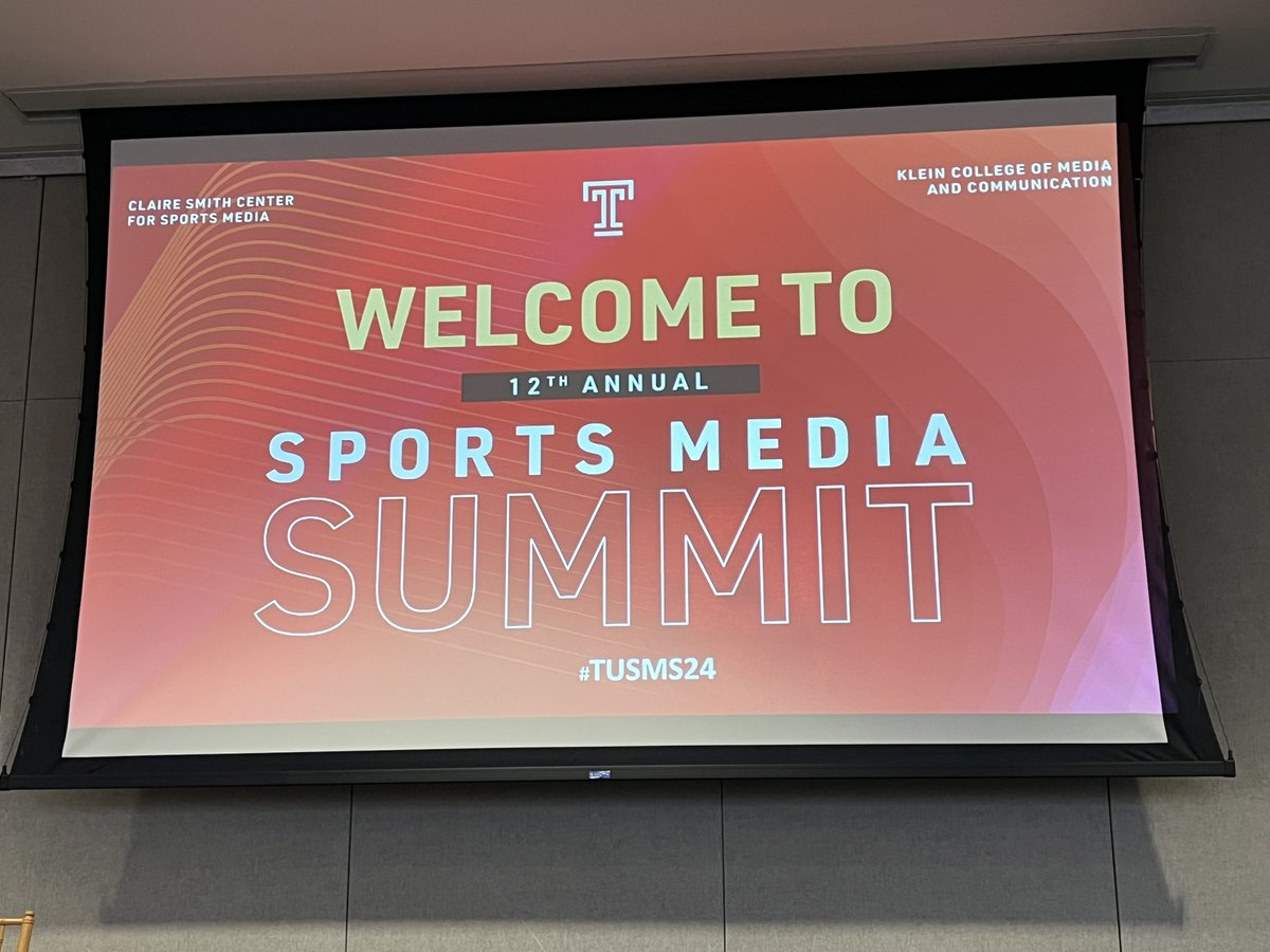 AnthonyDamcott's tweet photo. Today is the 12th annual Sports Media Summit for the Claire Smith Center for Sports Media at @TempleUniv.
Excited to see what I can learn today!
#TUSMS24 https://t.co/w0DKEYmhqY