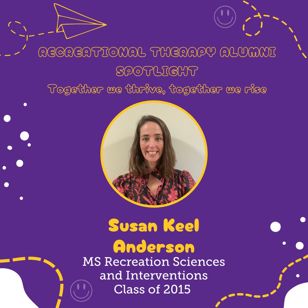 ecuchhs's tweet photo. #RTMonth | Alumni Spotlight 
Meet Susan Keel Anderson 👋 She loves her role and her favorite aspect of being a recreational therapist is observing client progress and watching them meet their goals. Learn more about Susan ➡️ https://t.co/SJCp5OMtag https://t.co/HzEBAHd7m6