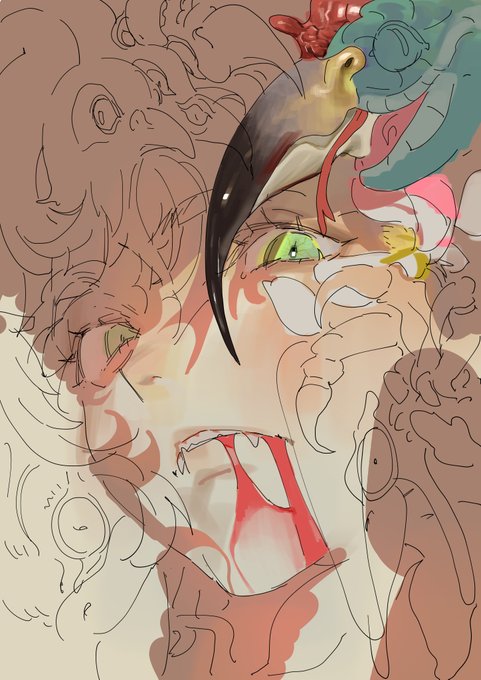 近年のAIが描けそうで描けない絵を描く遊びをしてるwip 