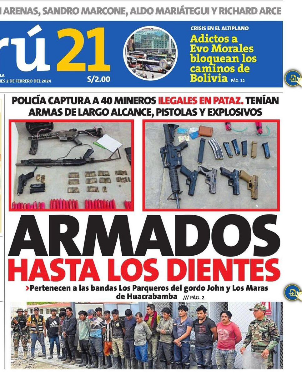 AnticaviarX3's tweet photo. Mientras que @willaxtv presentaba a los mineros ilegales como las víctimas y humildes hombres, resulta que eran DELINCUENTES esa unidad de investigación de @CcorrienteW hace agua @cparedesr https://t.co/745LrOBfKP