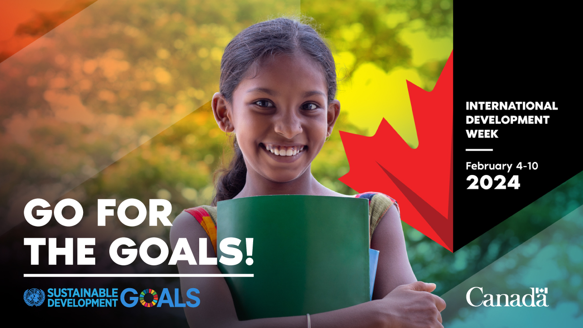 February 4 to 10 is International Development Week in Canada! Check out #IDW2024 throughout the week to learn how Canadians can #GoForTheGoals.