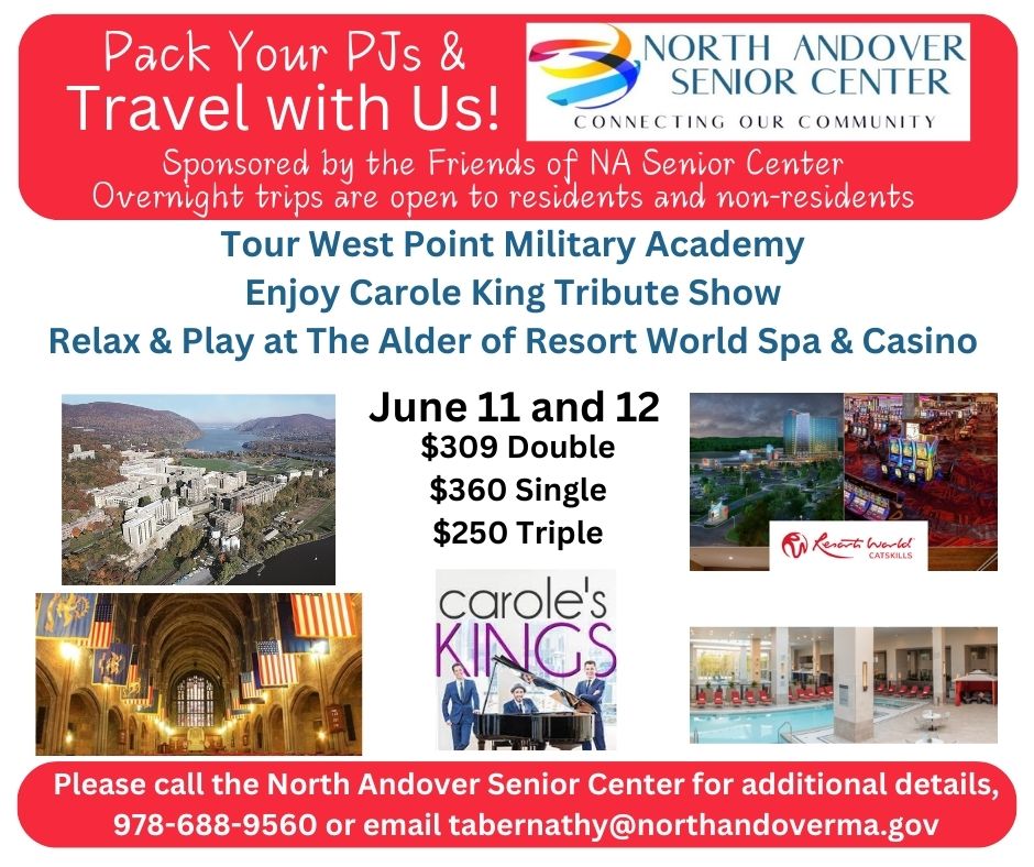 Join us for great overnight get away!  Something for everyone!