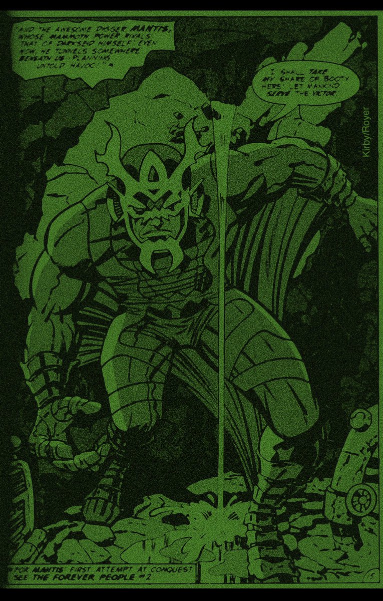 ChuckBrouilette's tweet photo. #OnThisDay in 1971 #Mantis debuted in #ForeverPeople #comics #2 #TheAwesomeDigger #earlyArrivalToEarthFromApokolips rousedFromHis #PowerPod beneath #Metropolis by #Darkseid toTakeOn #TheInfinityMan with #blastsOfVoltage #fridgidCold & #antiMatter but #skulksOffInDefeat toRecharge https://t.co/8IUT45vJFd