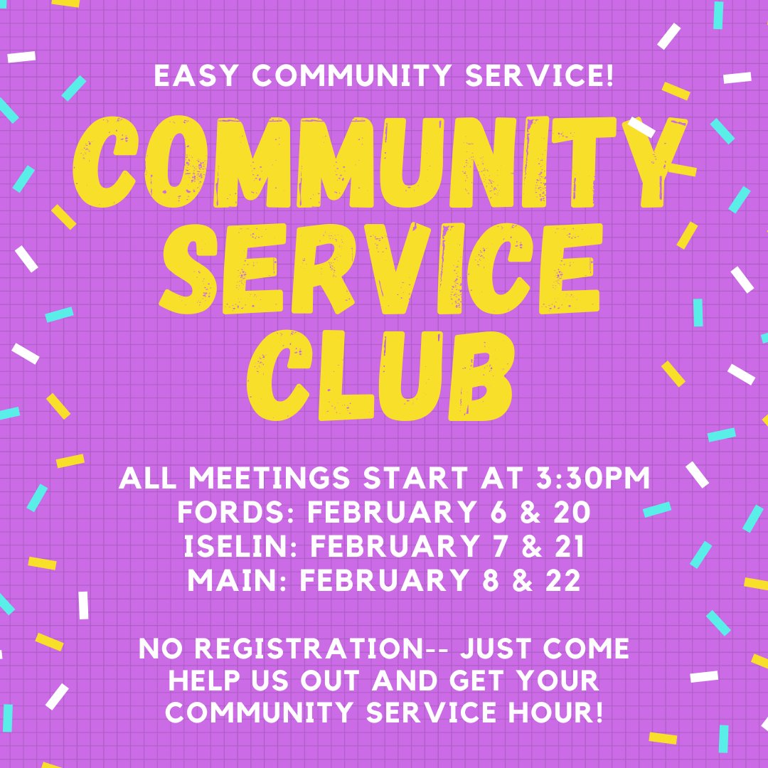 Community Service Club for February, go!