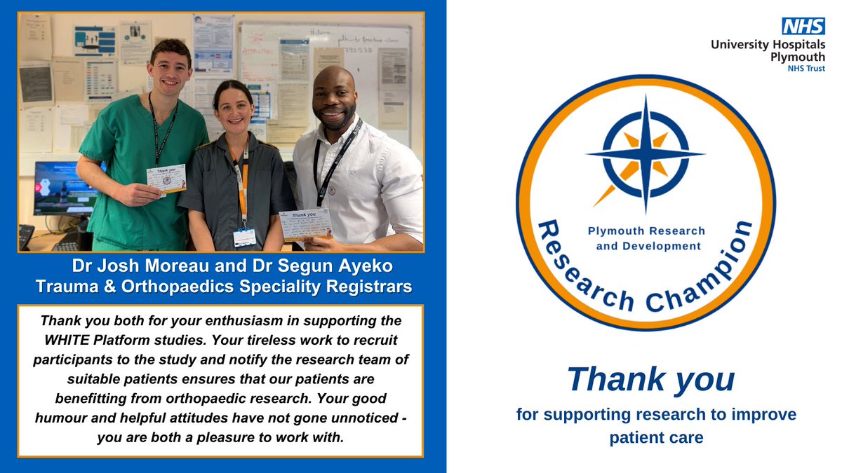Plymouth Research and Development Team @UHP_NHS tweet media