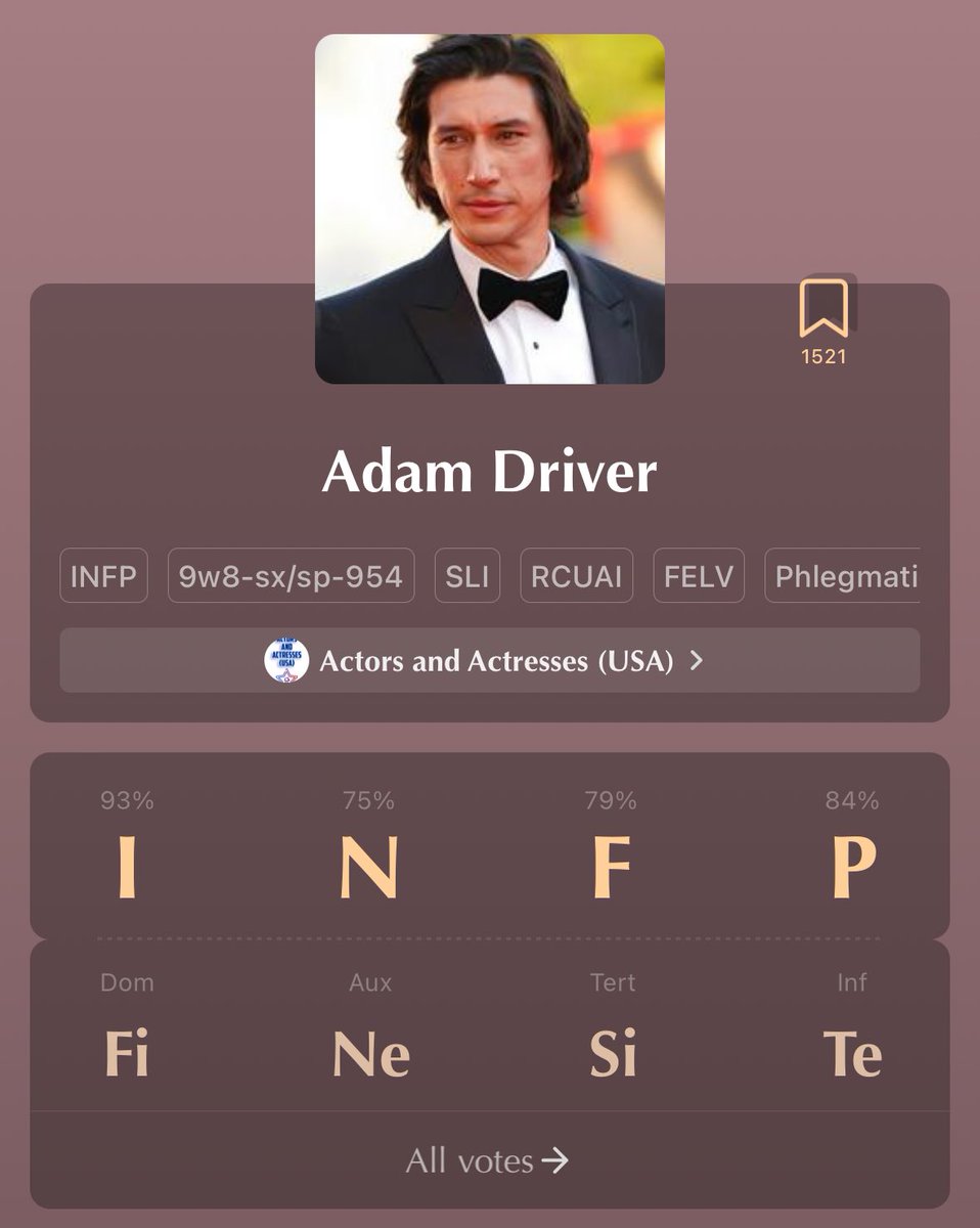 #AdamDriver #INFP 

personality-database.com/app
