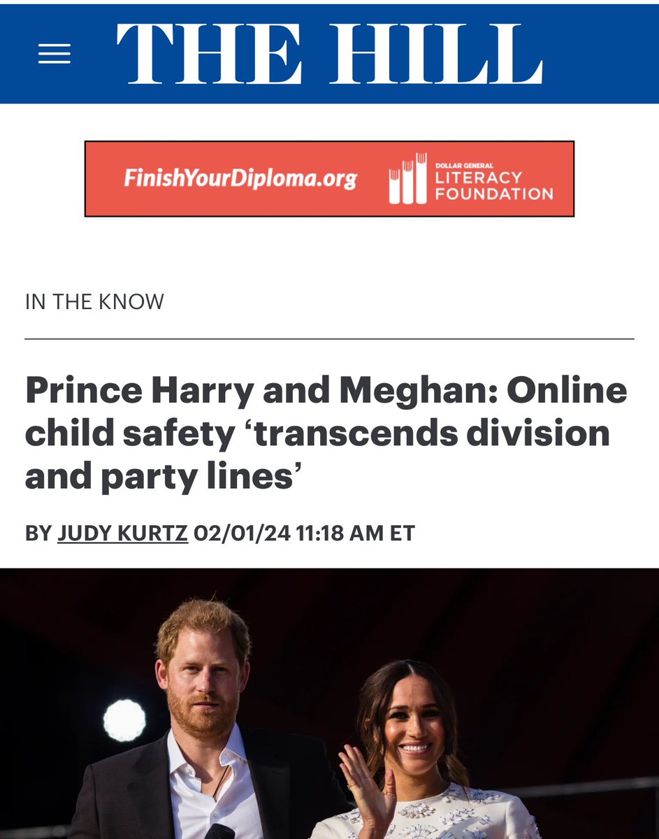 Love the positive American Press coverage #MeghanMarkle & #PrinceHarry are getting for championing Child Online Safety.  Way to go #ArchewellFoundation! 🥰🥰#ServiceIsUniversal #ShowUpDoGood #UnitedStatesCongress #MeghanAndHarryAreLoved #MeghanAndHarry