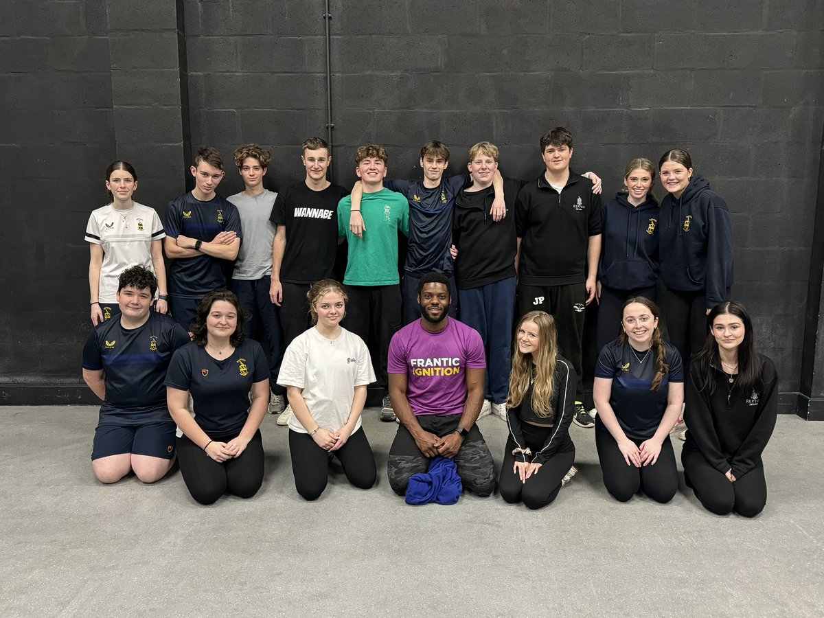 Drama pupils fully engaged in today’s workshop with Marc Pouani from Frantic Assembly. A fantastic opportunity for our pupils to work with contemporary theatre makers from the industry. Let’s get physical! <a href="/franticassembly/">Frantic Assembly</a>
