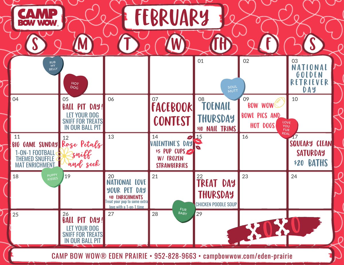 ❤️💕February calendar of enrichments💕❤️