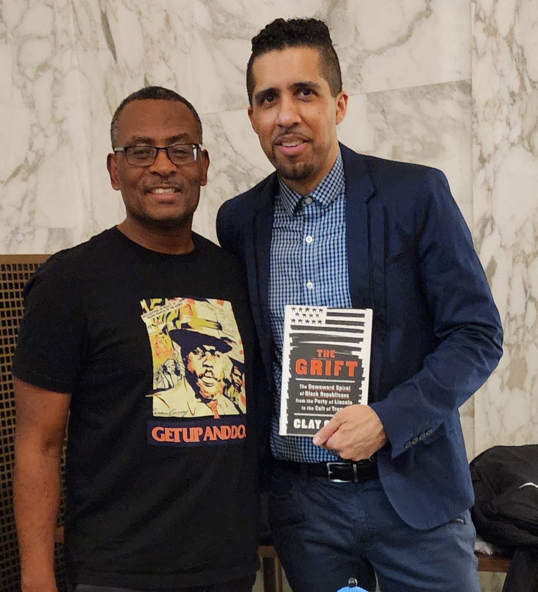 Wonderful time listening to <a href="/claycane/">Clay Cane</a> at our alma mater <a href="/RutgersU/">Rutgers University</a> for his #TheGrift book. With my shirt styled by <a href="/UrbanViewRadio/">SiriusXM Urban View</a> host and my E.O. sis <a href="/karenhunter/">Karen Hunter</a> to start my #blackhistorymonth