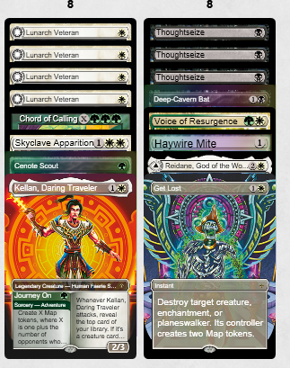 Giot08's tweet photo. @Gabriel50587179 prior to slow their hands first turns, Cenote helps to convoke for G, that is why I keep it and no lunarch besides you can turn back into spirit, Mite for temporal lockdown, and lost helps to any possible situation if needed. In good situation you can combo secure turn 3-4. https://t.co/64yUG9EP55