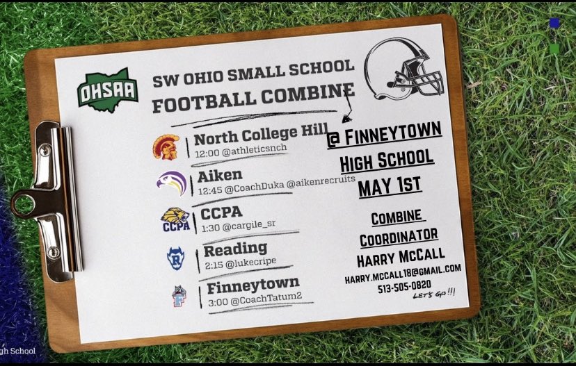 SW OHIO Small School College Recruiting Combine 
🗓️ May 1st 2024 
📍8916 Fontainebleau Terrace Cincinnati, Oh 45231 
#SWSmallSchoolCombine 
🚨MAKE ROOM FOR THE SMALL SCHOOL🚨
We Got Dawgs Too ‼️‼️‼️‼️