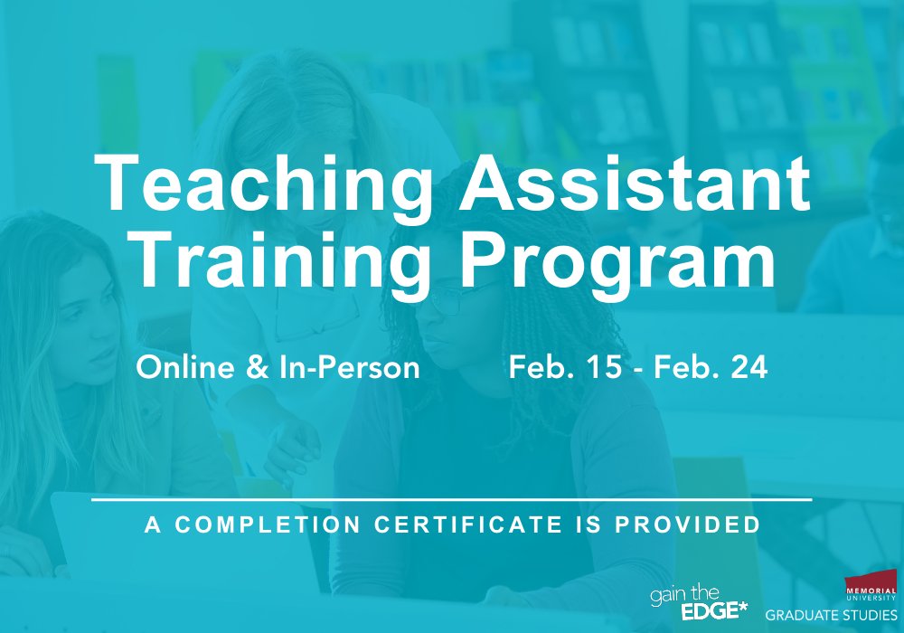 MUN_EDGE's tweet photo. 📢Are you interested in becoming a Teaching Assistant and learning about their roles, responsibilities, and relevant policies? Please click here to register: https://t.co/mR5oRJIOzi
Registration Deadline: Monday, February 19, 2024 at 5:00 pm https://t.co/cAI2LXqMy5