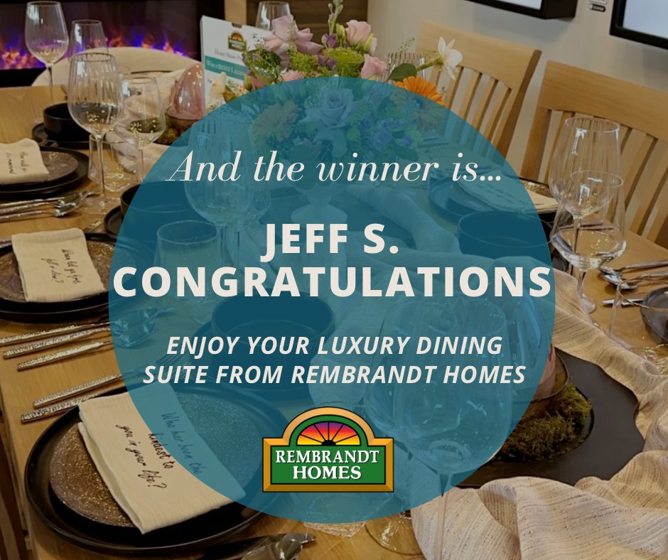Congratulations to the winner of the Luxury Dining Suite, presented by the 2024 Lifestyle Home Show's Major Event Partner @RembrandtHomes: Jeff S.! 🎉 Thank you to everyone for joining us this past weekend and participating in the Luxury Dining Suite Contest! 🌟 #LSHS2024