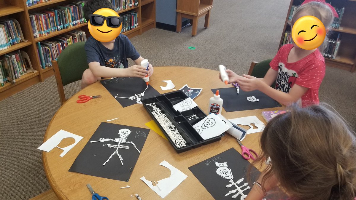 bookyourtime's tweet image. Themed Stations in the library for October! Students enjoyed showing off their completed work.@LANelsonLibrary