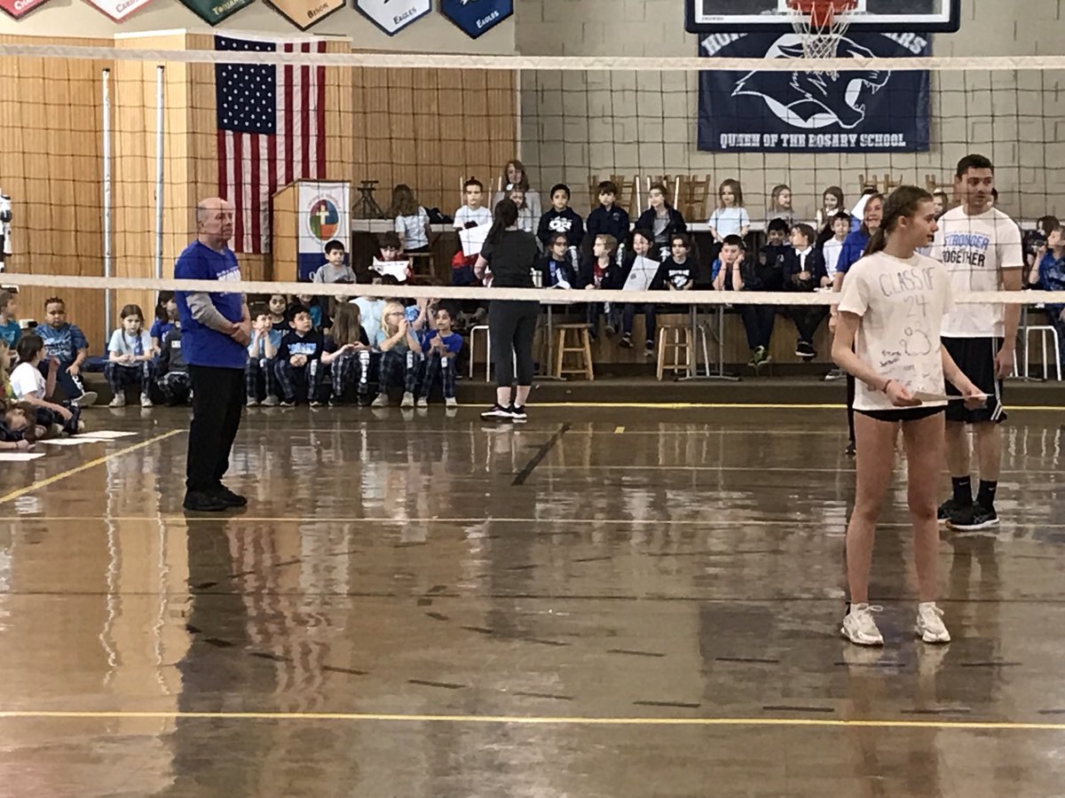 qrcougars's tweet photo. Annual 8th vs Staff Volleyball Challenge. Teachers won the first game!! #QRPride https://t.co/iFGWEUPfEd