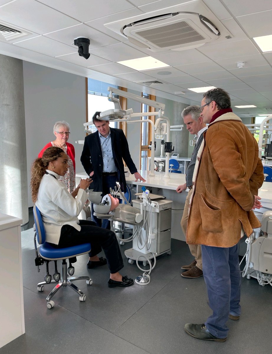 Today we welcomed Suffolk MPs @tomhunt1988, @jcartlidgemp and @peter_aldous to see our new training facilities for Dental Hygiene and Dental Therapy students. They also had a preview of the NHS dental care facilities which will open in the spring. #HelloSuffolk #UniOfSuffolk
