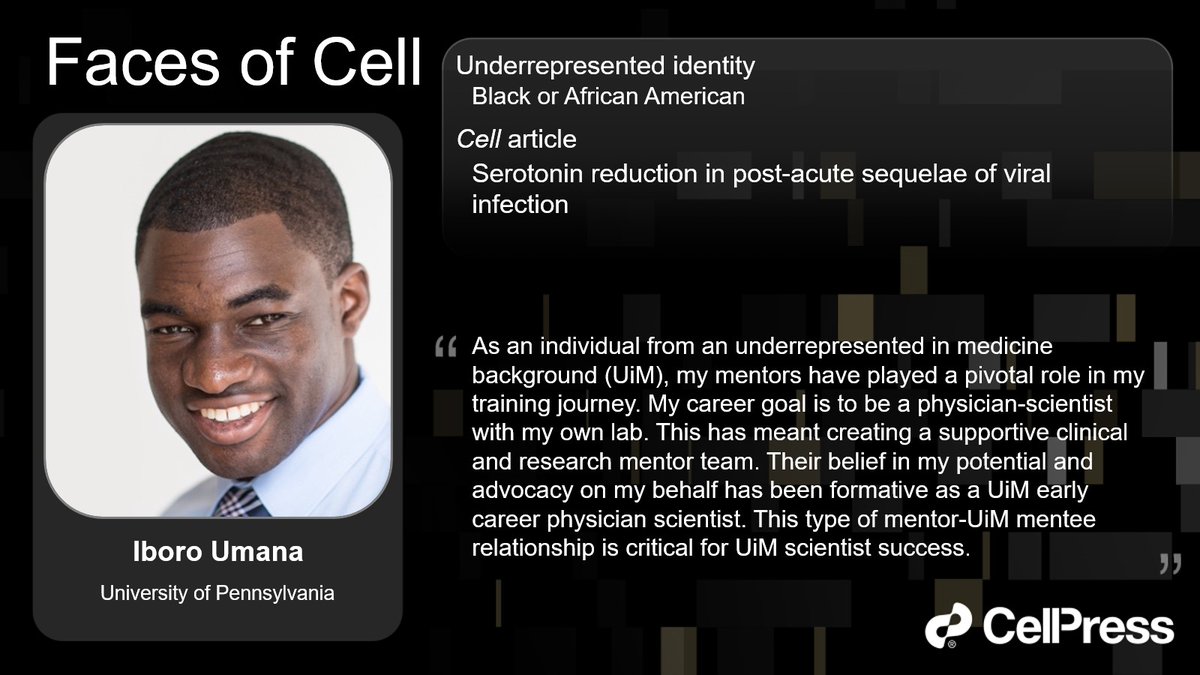 We are pleased to bring you the @CellCellPress paper of #FacesOfCell Dr. Iboro Umana (@IboroUmana), “Serotonin reduction in post-acute sequelae of viral infection” cell.com/cell/fulltext/….