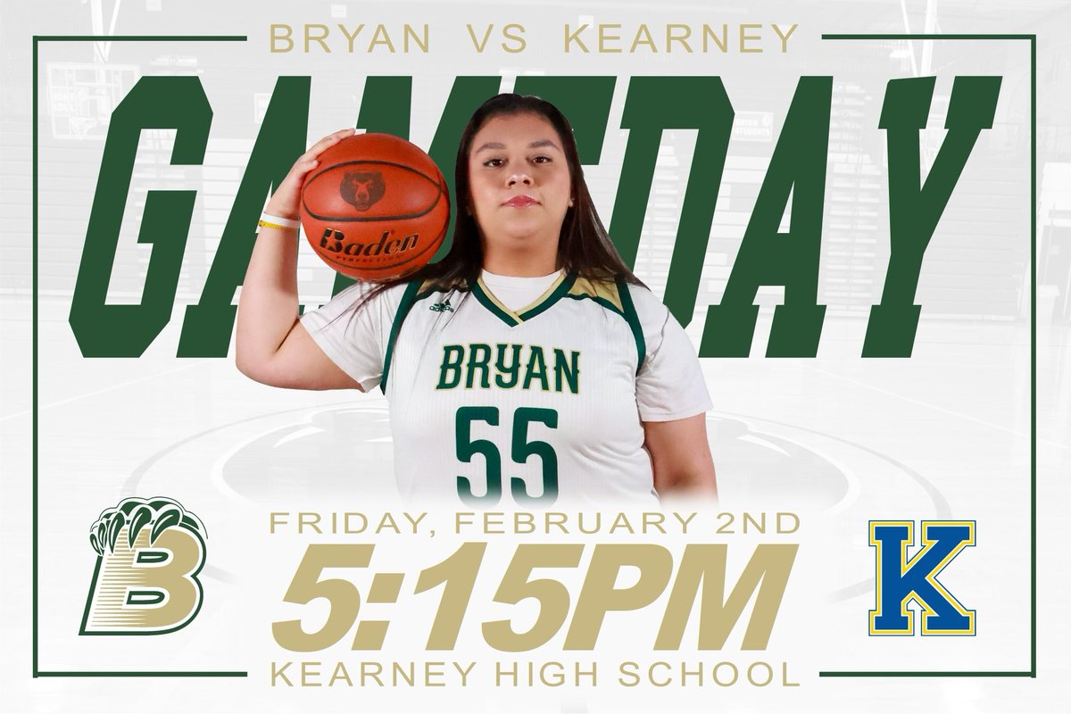 BryanGirlsBB's tweet photo. 🚨 GAMEDAY 🚨 

The Lady Bears hop on I-80 west to take on the Lady Bearcats

📅 Friday, February 2nd
📍 Kearney High School
🆚 Kearney 
⏰ 5:15 pm

Ft. Gissel Fuentes (So.) https://t.co/DqEfbmKEoQ