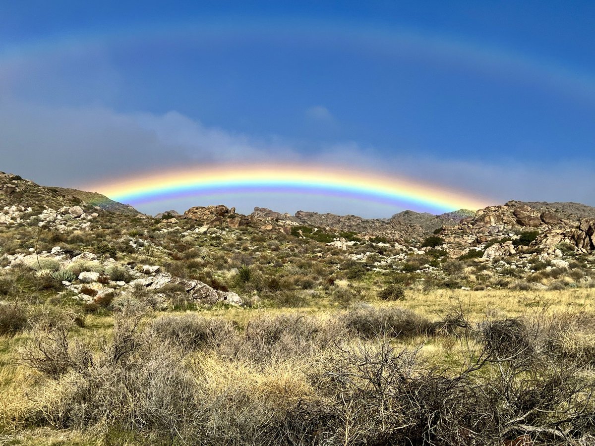 DougMinshell's tweet photo. Gorgeous rainbow this morning on the Montezuma Grade heading down into Borrego Springs. ⁦@eyesonsdskies⁩ #cawx #sandiegoweather #rainbow https://t.co/NMxYKrN2Cy