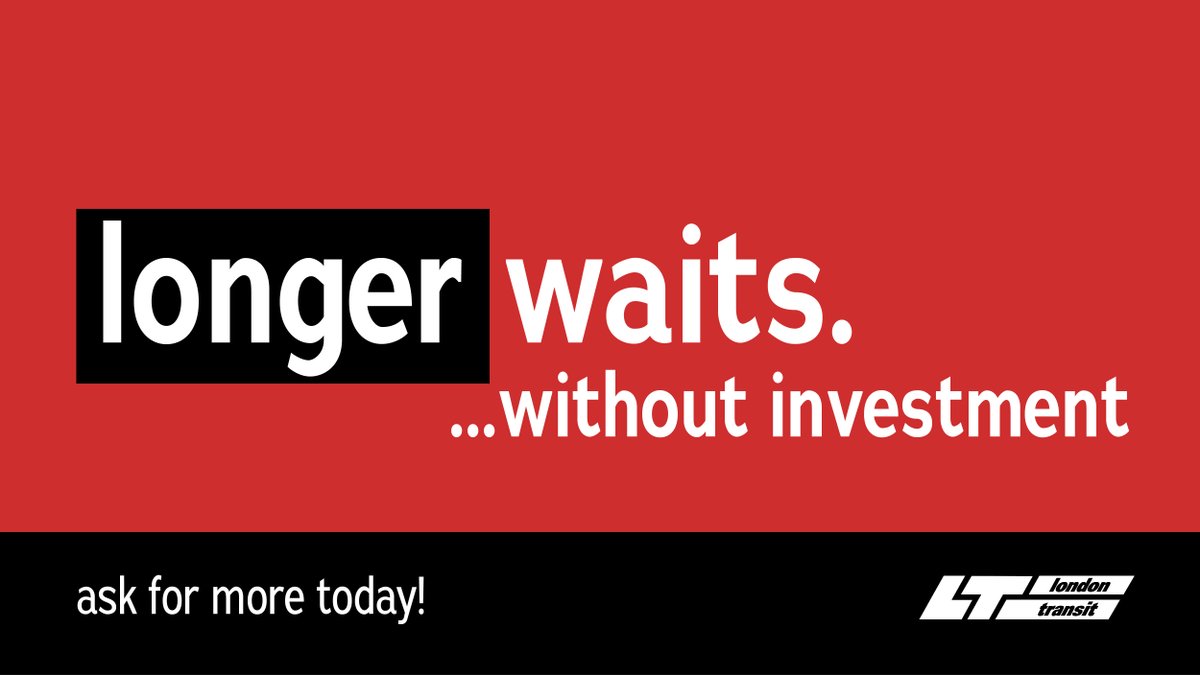 LTCLdnOnt's tweet photo. Without investment in growth there will be longer waits for the bus as there will be no frequency improvements and more overcrowded buses.
Tell your councillor to support transit growth today! Ask for more: https://t.co/FzHgCZ7sTT
#SupportTransit #LdnOnt https://t.co/sudakMIUqb