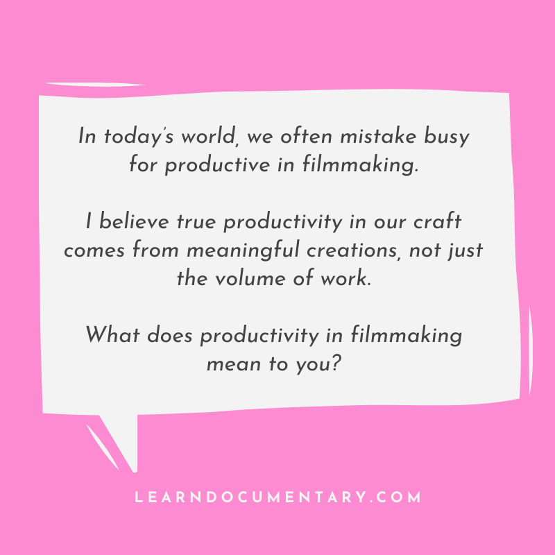 vonwallstrom's tweet photo. In today’s world, we often mistake busy for productive in filmmaking.

I believe true productivity in our craft comes from meaningful creations, not just the volume of work.

What does productivity in filmmaking mean to you? https://t.co/puFxc435KI