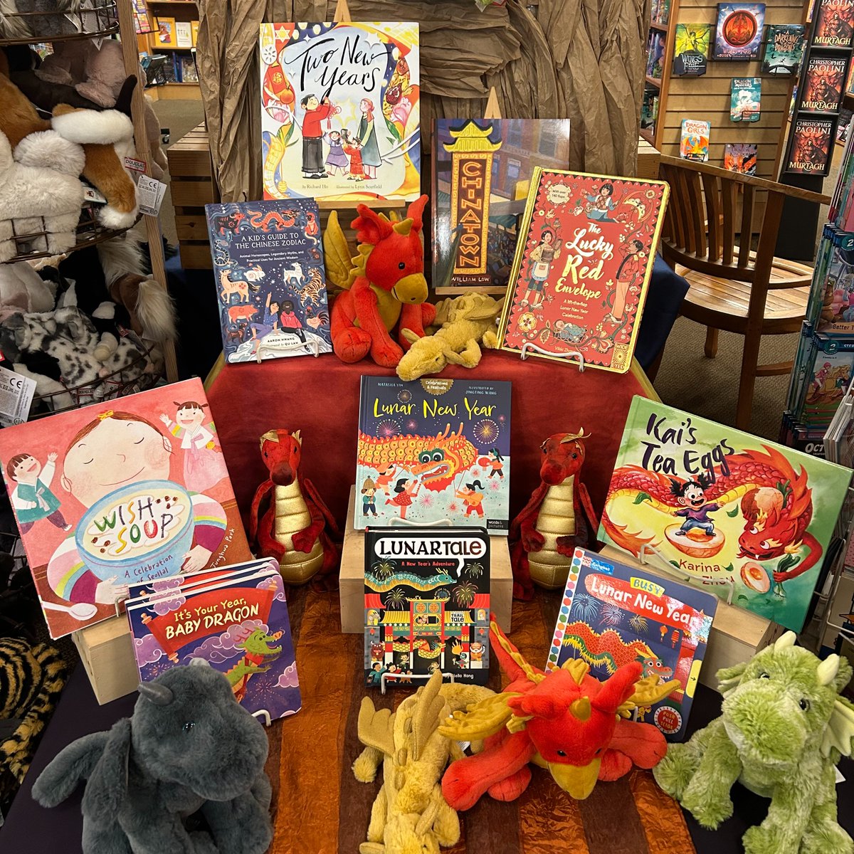 Copperfields's tweet photo. Lunar New Year starts Saturday, Feb. 10th, 2024 & it's the year of the Dragon!✨🧧✨Come to @Copperfields Books and explore the wonderful books and dragons we hand-selected for this wonderful celebration. #CopperfieldsBooks #LunarNewYear2024 #supportindiebookstores https://t.co/MZHehLVRLO