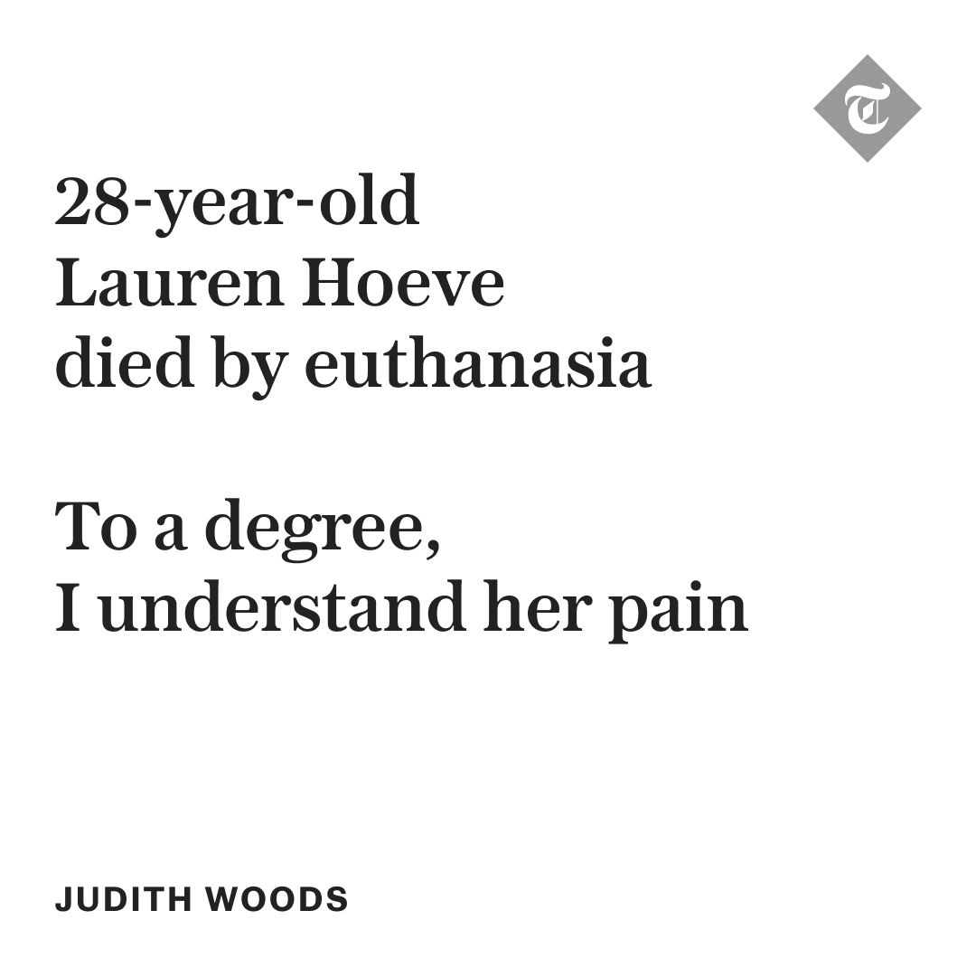 Telegraph's tweet photo. 🖊️'Lauren Hoeve was 28-years-old and in so much pain – she ended her life by assisted suicide. I understand, but only to a degree' | Writes @JudithWoods

Read the full column here👇 
https://t.co/IdCOgQXgWo https://t.co/P649DqulH5