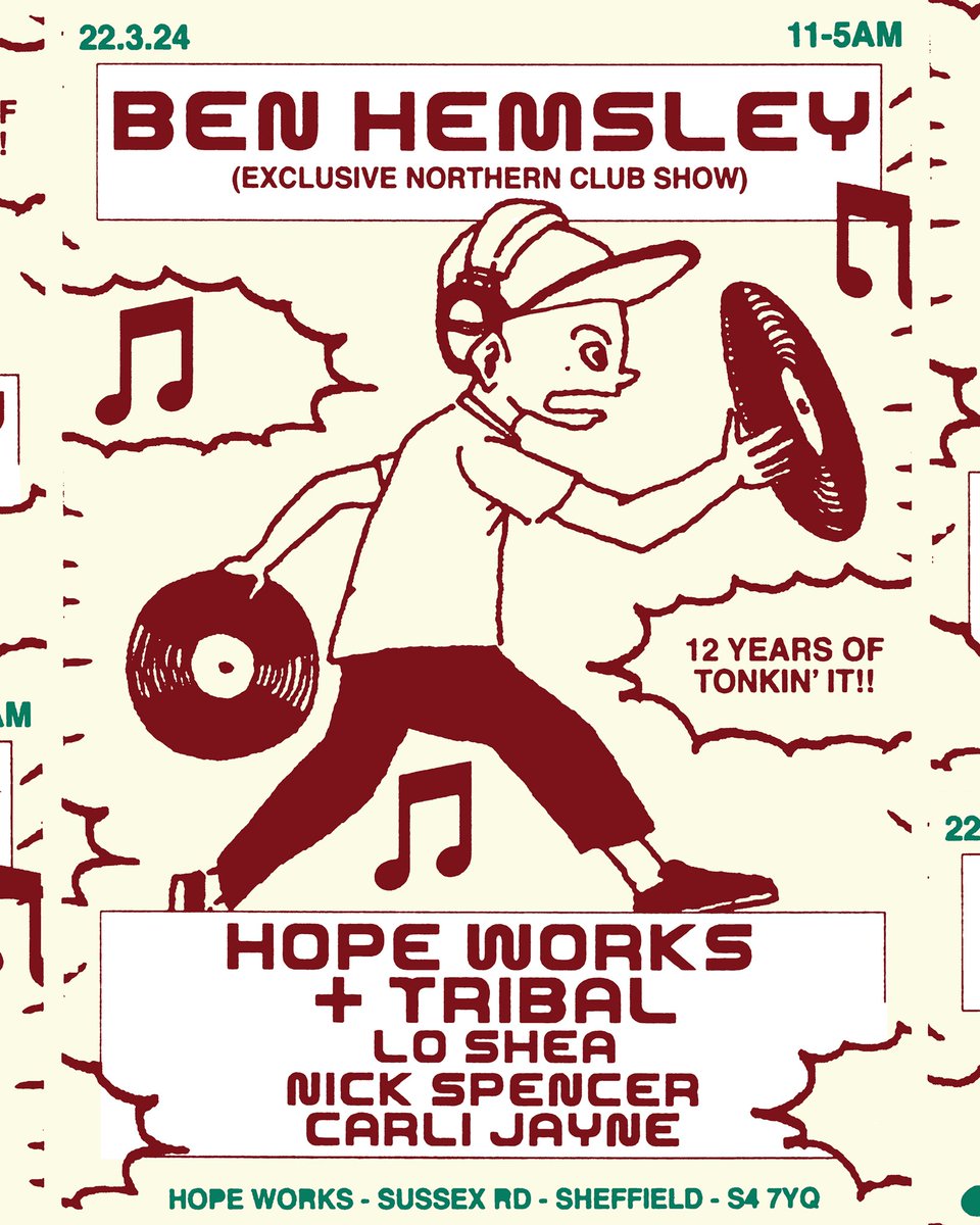 🚨 <a href="/benhemsley/">Ben Hemsley</a> LIVE in Sheffield 🚨 Join us for an exclusive club show at <a href="/HopeWorksSheff/">Hope Works</a> on Friday 22nd March alongside support from Lo Shea, <a href="/nickspenceruk/">Nick Spencer</a> &amp; <a href="/Carlijaynex/">Carli Jayne 🪩</a> . Don’t miss this once in a lifetime intimate Northern exclusive! 

SIGN UP NOW
ra.co/pre/1856621
