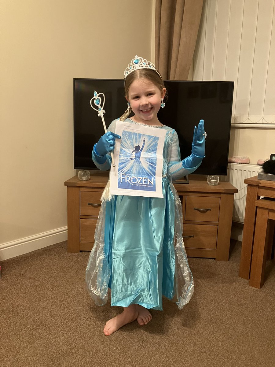 RobbieBeavan's tweet photo. @Cherrytreeclass Our little musical addict has just discovered that her half-term will begin with a trip to London next weekend… Sorry about how much you’ll hear about that over the next week! 🤣 https://t.co/CROukpqf18