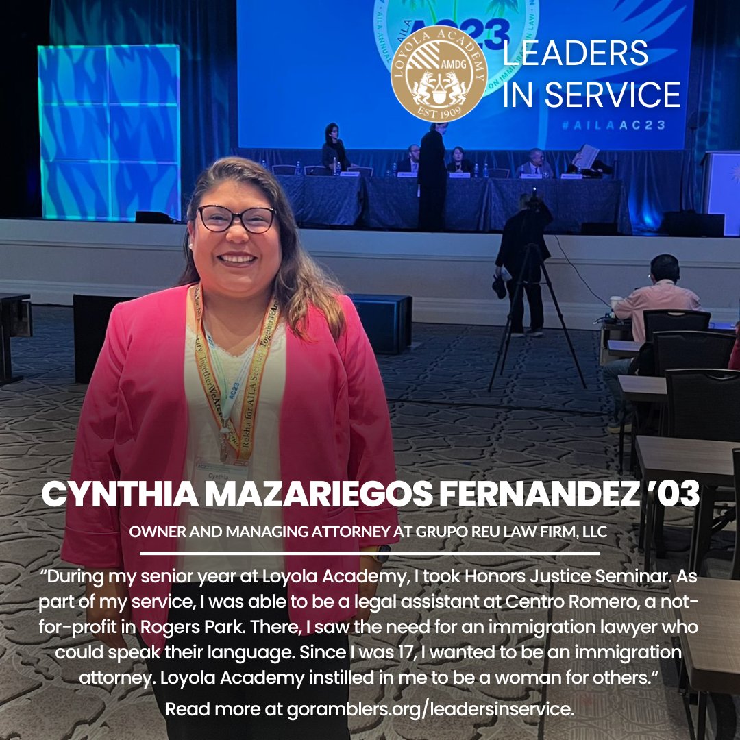 LoyolaAcademy's tweet photo. Check out this #LeadersInService feature of Cynthia Mazariegos Fernandez '03 in the latest edition of LOYOLA magazine! Find more at https://t.co/Ljh1GZWtzN
⁠
#goramblers #LAalumni https://t.co/jGopz95qSE