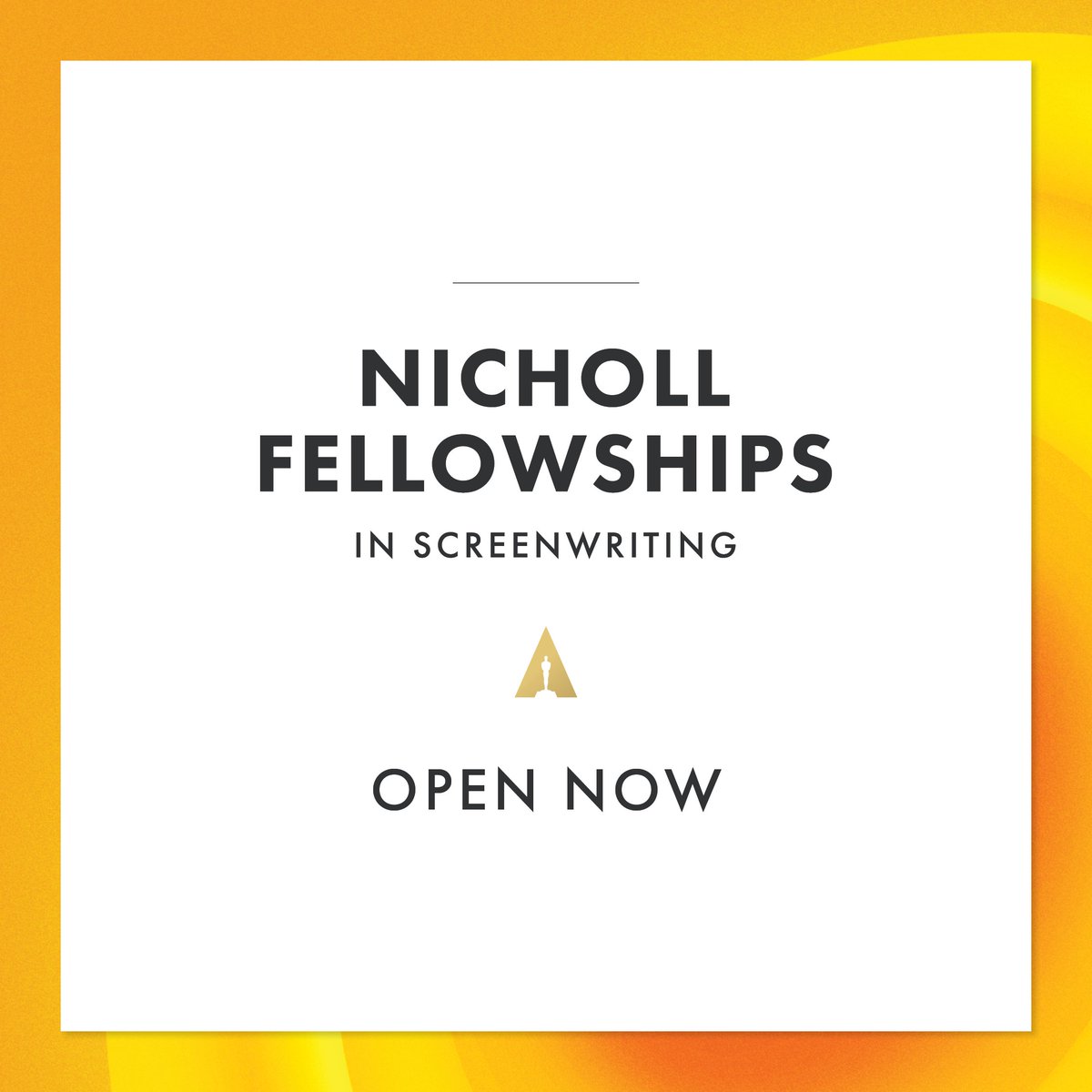 The Nicholl Fellowship in Screenwriting is now accepting applications! Submit your script for a chance to join the ranks of successful screenwriters like Susannah Grant ('Erin Brockovich') and Ehren Kruger ('Top Gun: Maverick'). More info here: nicholl.oscars.org/home