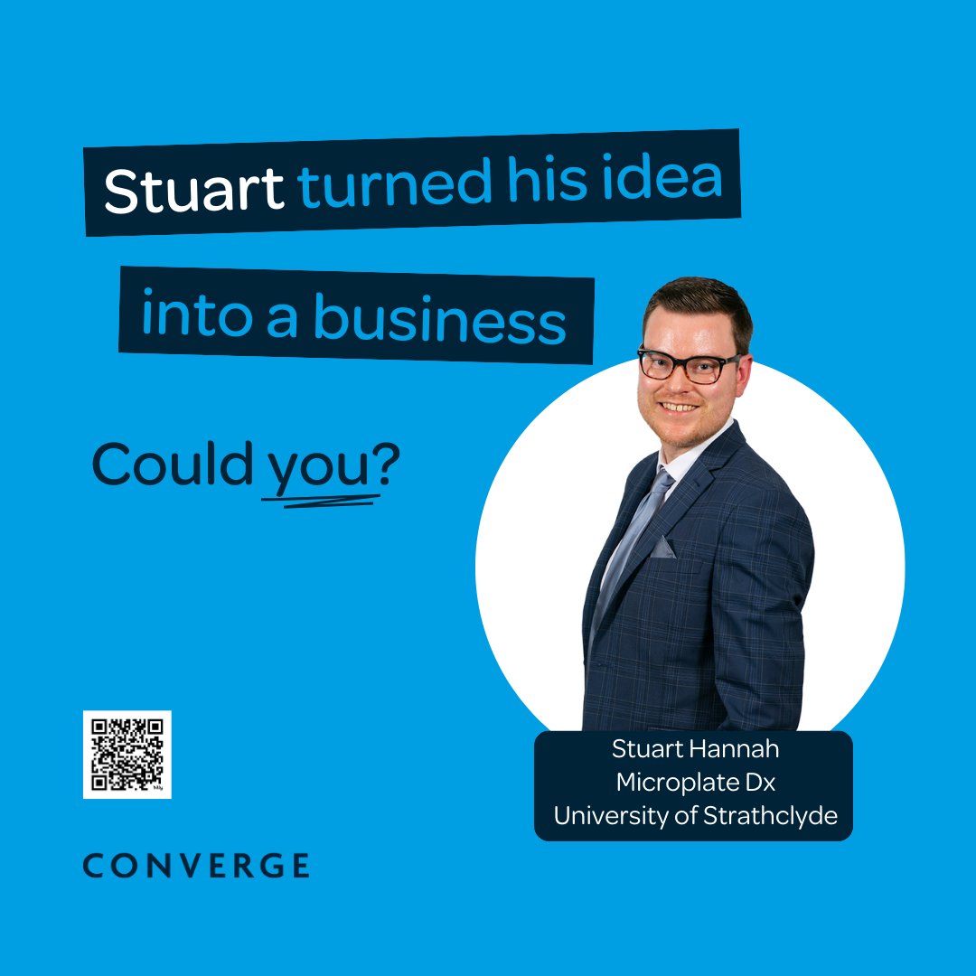 Stuart founded @MicroplateDx to tackle the threat of antimicrobial resistance. What problem could you solve? Apply now for #Converge2024 to access funding & training to springboard your big idea. Open to #universitystaff, students & grads across Scotland bit.ly/4beCoAB