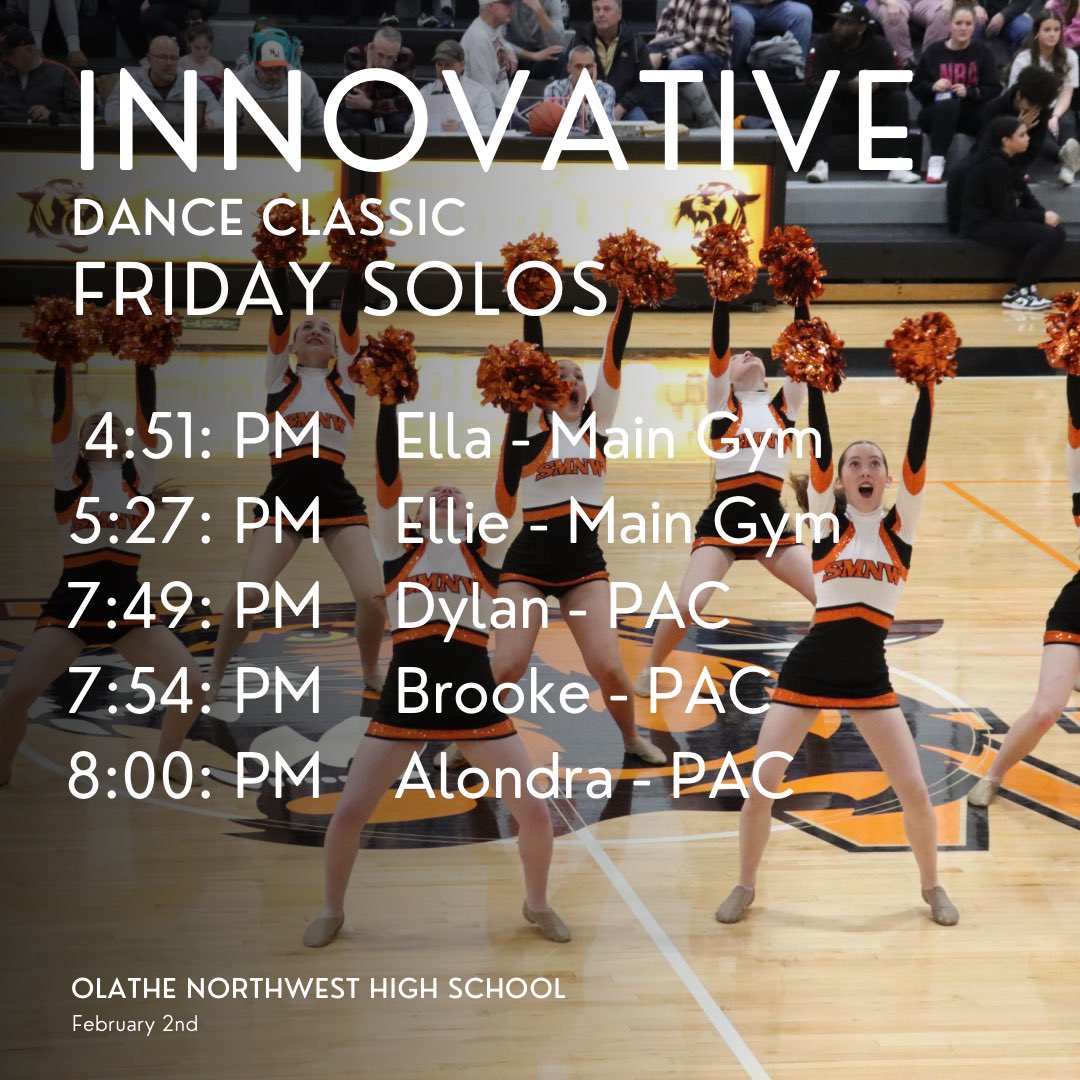 Our final competition is here! Come out and support these girls as they perform their solos one last time this season!!