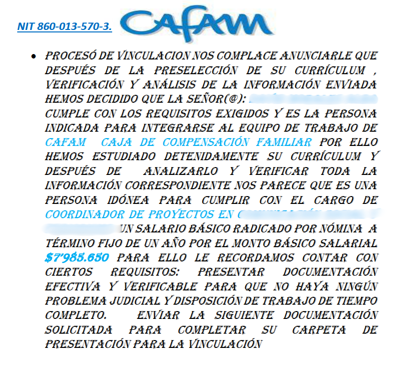 DavidMAlba's tweet image. Si has recibido llamadas y/o contacto vía WhatsApp para informarte sobre procesos de contratación inmediatos, DENUNCIA ante la entidad "contratante" y no sigas el juego. Diana Patricia (si es que así se llama) es una de las personas que adelanta esta linda operación de tumbe