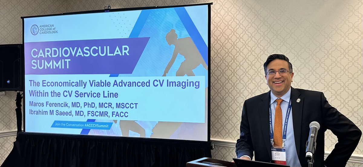 At #ACCCVSummit Joint @Heart_SCCT Faculty Representative, @IbrahimMSaeed1 discussed financial aspects of Advanced CV Imaging Services bit.ly/3UubpLl @wlevytcgmd @kktrivedi70