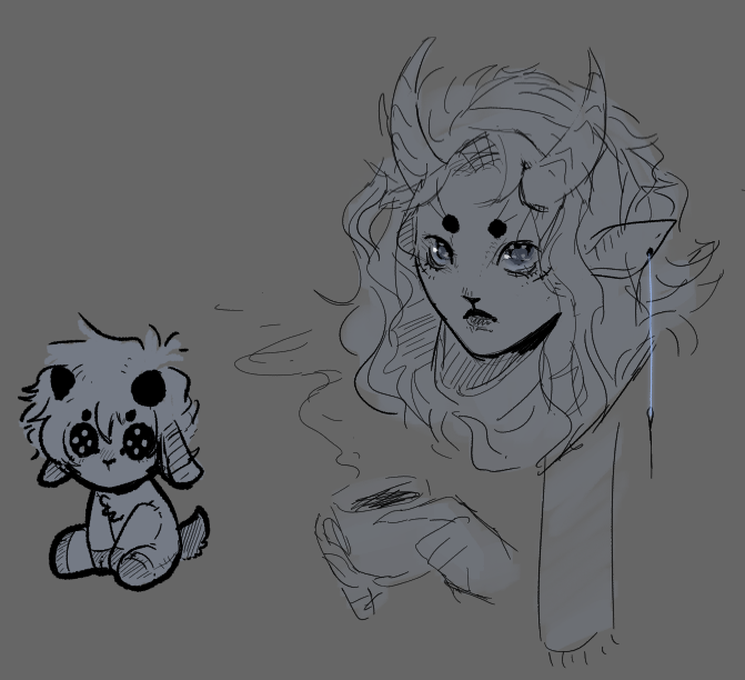 AltMayhem's tweet photo. Tablet pen replacement obtained so here's a goat person doodle that isn't phaidros https://t.co/yQnM0RF7N9