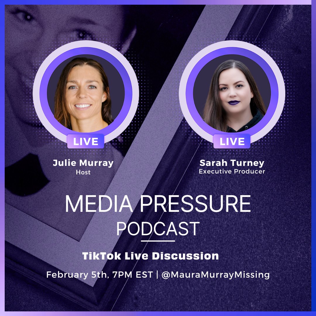 Join me and <a href="/JulieMurray2_9/">Julie Murray</a> for a TikTok Livestream on Monday, February 5th at 7pm EST to discuss the first two episodes of <a href="/MediaPressPod/">Media Pressure Podcast</a>!

tiktok.com/@mauramurraymi…