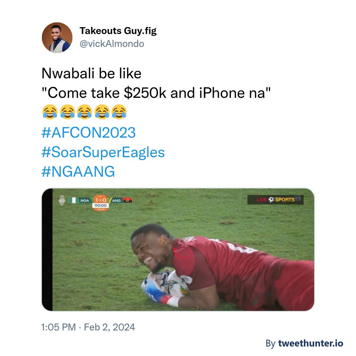 Lol 😂😂😂😂 #NGAANG #nwabali #semifinal #AFCON