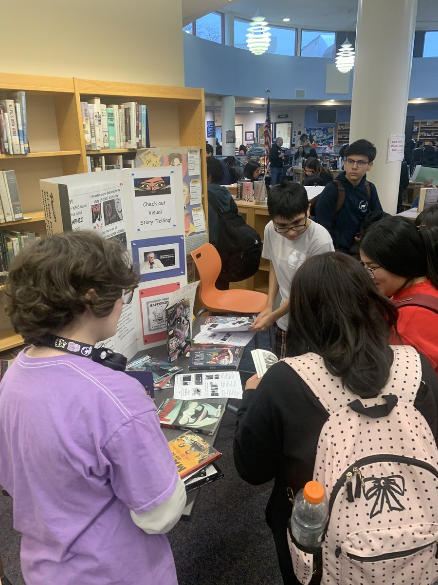 WPHSSciFiClub's tweet photo. Day 2 of the WPHS Elective Course Fair! Want to know about all our course options? Just ask a student who has taken the class! These kids are the best advertisement for all the wonderful academic options our school has to offer. 💥 👽 @WPTigerPride https://t.co/aMPWxWaj4R