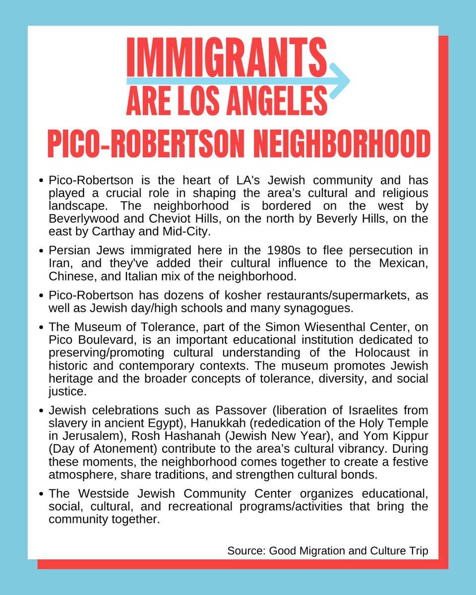 Today we highlight the historic #PicoRobertson neighborhood, a home for many of our Jewish neighbors. From the flavors of kosher restaurants to the echoes of Jewish festivals, this place is a vibrant tapestry where Persian Jewish heritage fosters a spirit of unity & celebration.