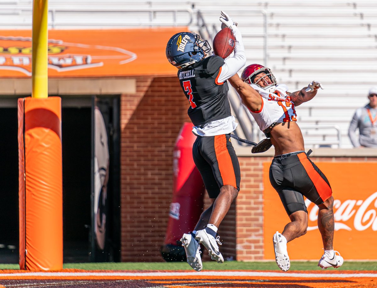 Toledo's Quinyon Mitchell was named top CB on the National team in a vote from WR teammates at practice player-of-the-week awards ceremony today at 2024 Reese’s Senior Bowl. #TheDraftStartsInMOBILE™️