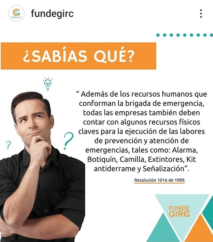 👉🏻 Esto significa que, además de los recursos humanos que conforman la #brigadadeemergencia, todas las empresas deben contar con:
⏰ Alarma.
 🩺Botiquín.
🩹Camilla.
🧯Extintores.
♨️ Kit antiderrame.
♿️ Señalización.