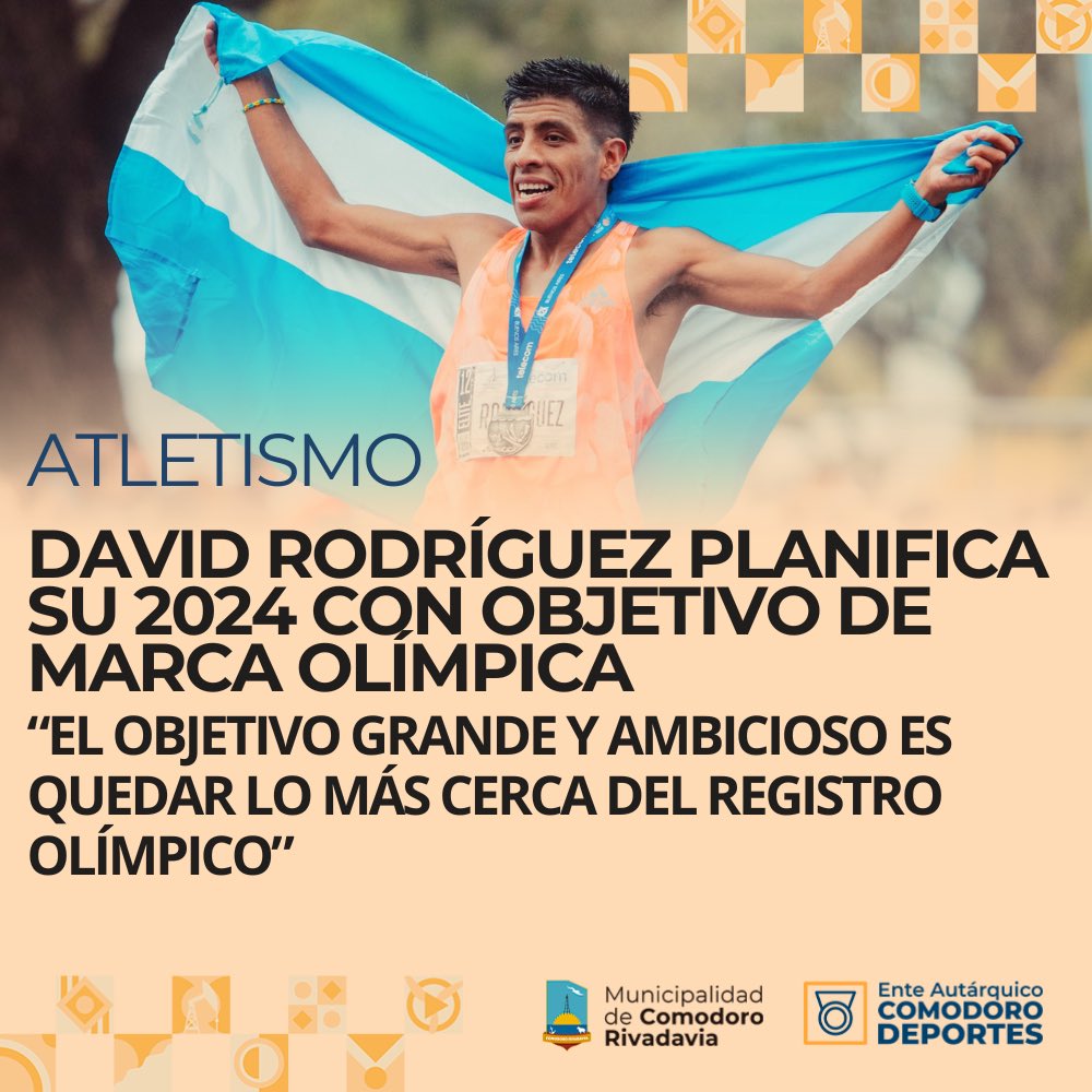 Es año olímpico y el atleta David Rodríguez se prepara para sus objetivos a corto y largo plazo, tras un 2023 espectacular. “El objetivo grande y ambicioso es quedar lo más cerca del registro olímpico”, expresó.

comodorodeportes.gov.ar/david-rodrigue…