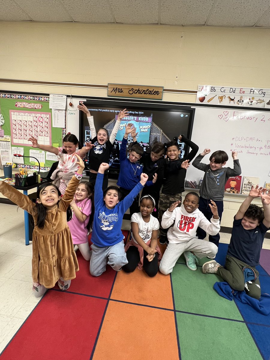 @HTSD_Langtree @WeAreHTSD The groundhog did not see his shadow so Mrs. Schintzler’s class is excited for an early spring.