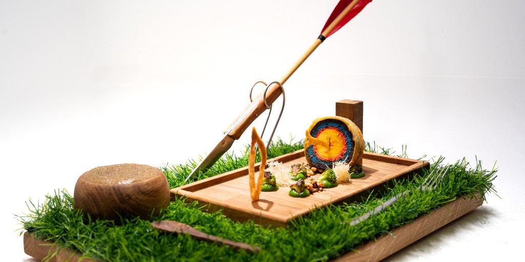 archerygb's tweet photo. Did you catch Paralympian Jessica Stretton on the Great British Menu this week? 
Click the link to watch and see what goes into an archery dish🎯
If you've been inspired by the show, search for Start Archery and visit our club finder today!
https://t.co/yjoZO9vfNk 
@GBMofficial https://t.co/k35a04qz38