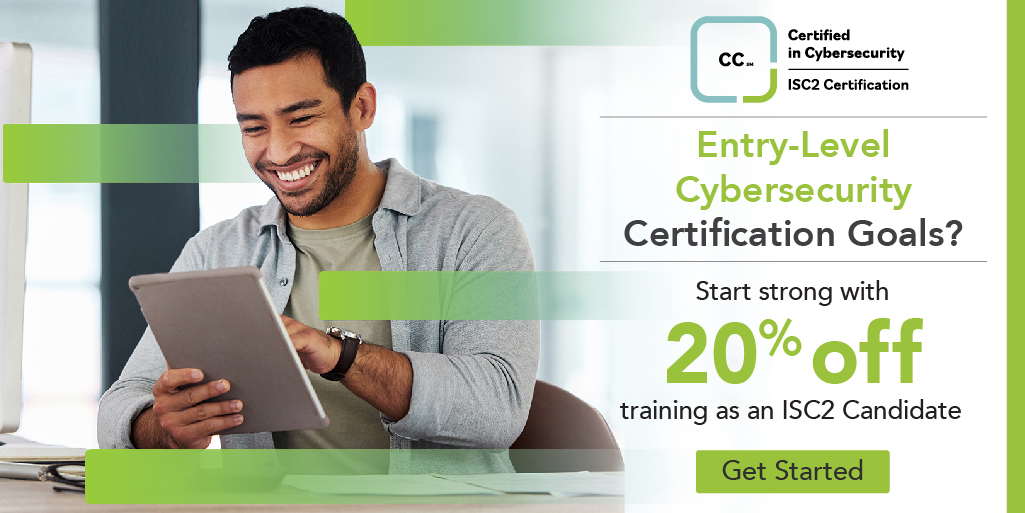 ISC2's tweet photo. Save big! When you’re an #ISC2 Candidate, you’ll get 20% off Certified in Cybersecurity online training.
Sign up now – first year is free: https://t.co/iwBHz9y9gH
#CC #CertifiedinCybersecurity #EntryLevelCybersecurity https://t.co/jJoJkXuaok