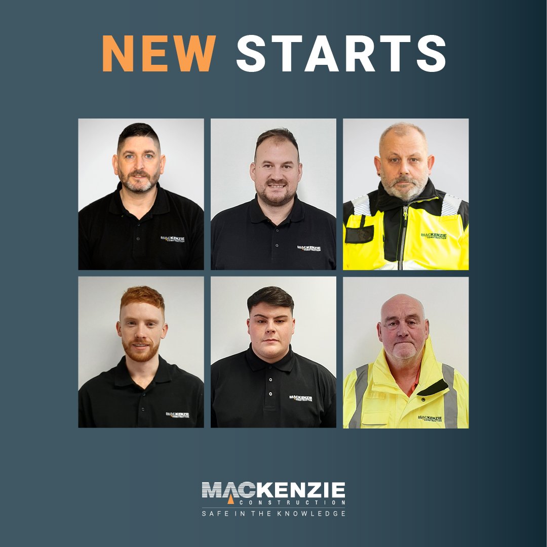 MackenzieConstr's tweet photo. In late 2023 we welcomed a number of new starts to Mackenzie Construction - Robert Dyer, James Mackie, William Ballantyne, Connor Carmichael, Josh MacLellan and Petter Stafford Snr.

If you are interested in joining MCL, please send your CV to HR@mackenzeiconstruction.com https://t.co/7yJAJpiQnr
